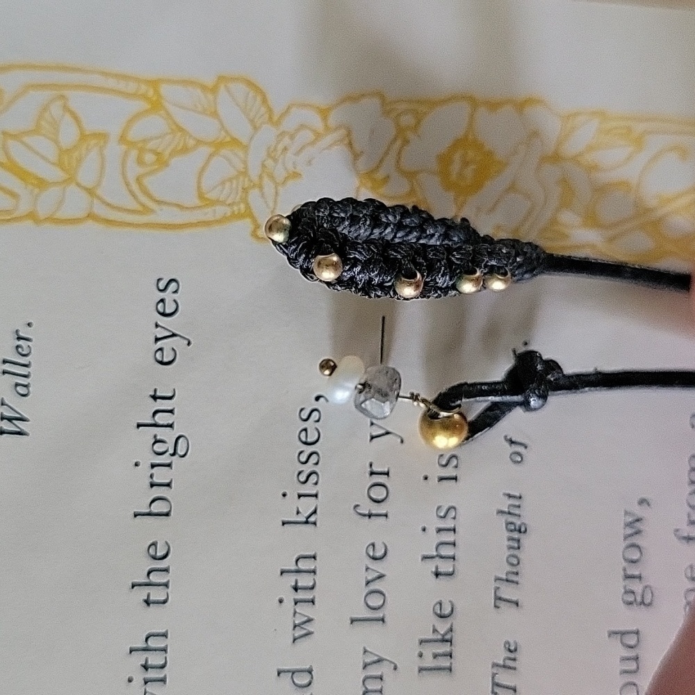 Handcrafted Natural Pearl and Real Ruby Leather Lariat Necklace - Picture 3 of 13